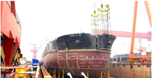中船大船天津首制30.7万吨VLCC实现主船体成型